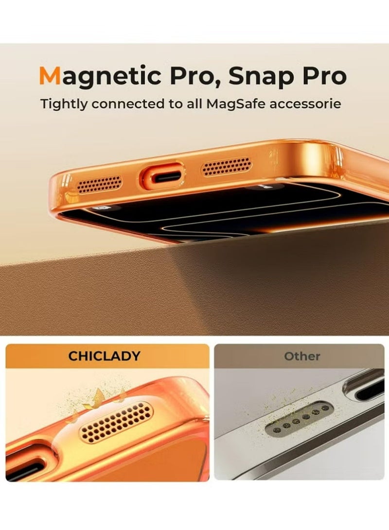 بولوز لـ iPhone 17 Pro 2025 الحالة متوافقة مع Magsafe مع حامي الشاشة 2 جهاز كمبيوتر شخصي 2 جهاز كمبيوتر شخصي حامي العدسة,ضئيل مقاوم للصدمات,مكافحة الأصفر,غطاء iPhone 17 Pro [حماية الدرجة العسكرية] واضح - Image 5