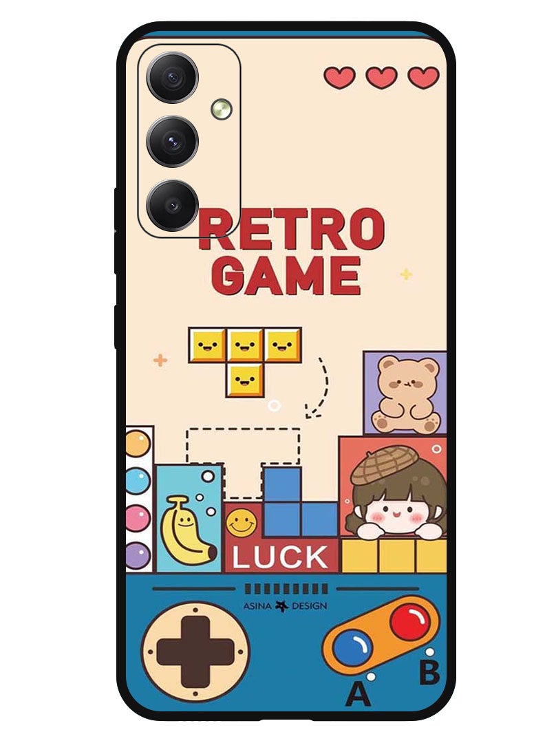 Theodor Protective Case Anti Scratch Shock Proof Bumper Cover For Samsung Galaxy M34 5G Retro Games - Image 1