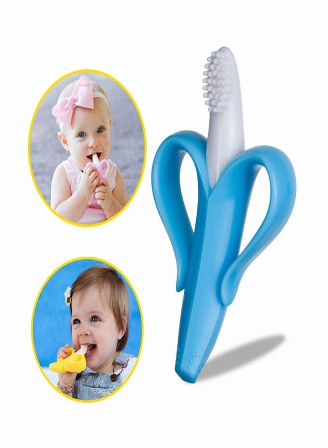 AEREX Banana Fruit Shape Baby Teether | Soft Silicone BPA Free Natural Organic Nipple Teether for Newborn Infant, Babies | Teething Toys for Babies | Silicone Soothing Teether (Blue) - Image 5