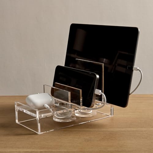 RUSSELL+HAZEL RUSSELLHAZEL Acrylic Tech Collator Charging Station for Phone Tablets and Earbuds Desk Accessories 8 x 4 x 5 - Image 3