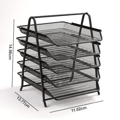 SUKHAD 5-Tier Metal File/Documents/Letters/A4 Size Files Rack, 14.56 X 11.02 X 13.77 Inch, Black - Image 4