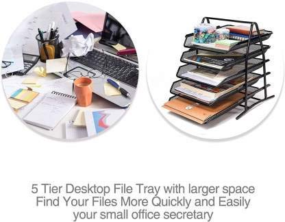 SUKHAD 5-Tier Metal File/Documents/Letters/A4 Size Files Rack, 14.56 X 11.02 X 13.77 Inch, Black - Image 5