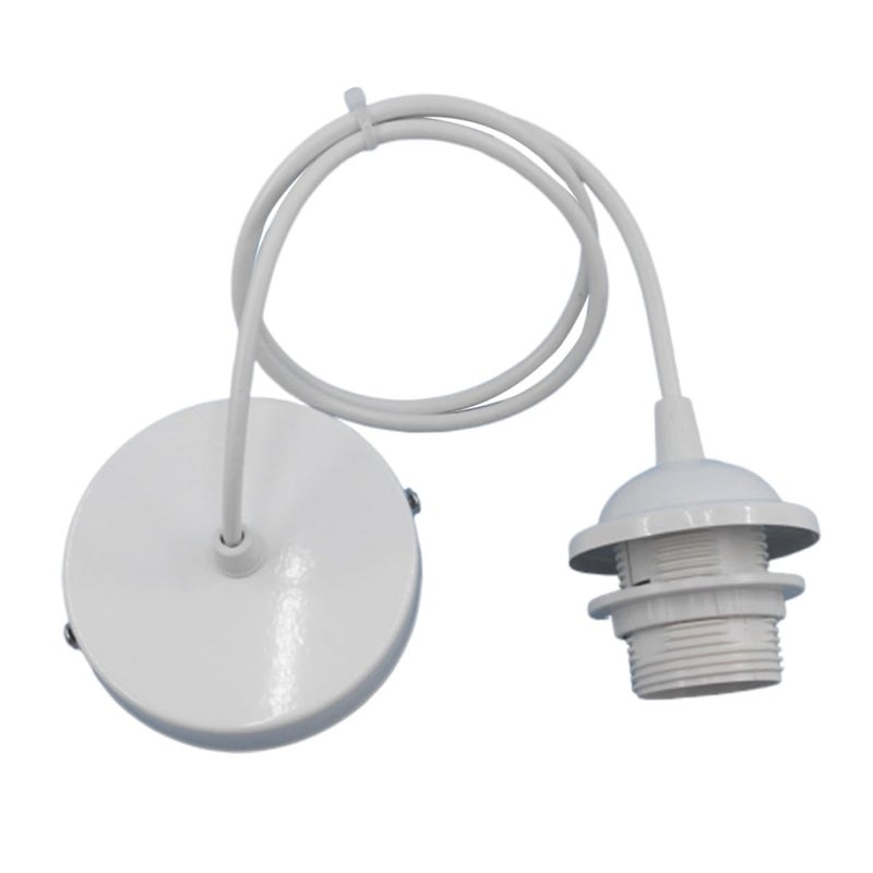 White LED Lamp Holder with Cord for Screw Type Bulbs Easy Installation - Image 1