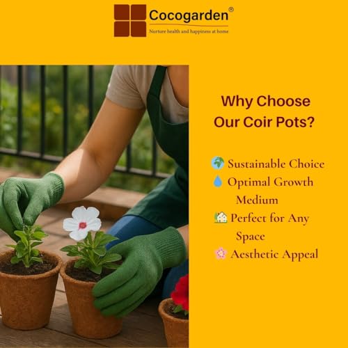 cocogarden Natural Coco Coir Pots Planters for Plants (6 inch, Pack of 10) - Image 5