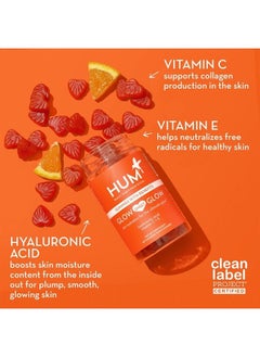 HUM Glow Sweet Glow Skin Supplement & Beauty Gummies for Hydrated Skin - Gummies for Smooth Lasting Glowing Skin (60 Vegan Gummies)  - Image 1