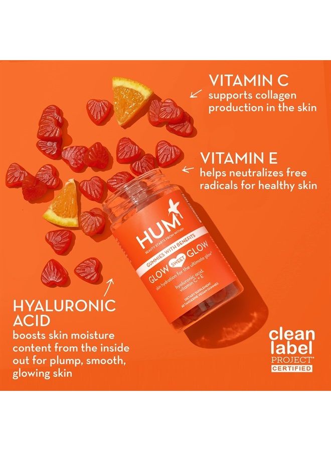 HUM Glow Sweet Glow Skin Supplement & Beauty Gummies for Hydrated Skin - Gummies for Smooth Lasting Glowing Skin (60 Vegan Gummies) - Image 1