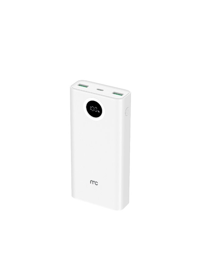 ماي كاندي PB-D220 Powerbank 20,000mAh | 22.5W Fast Charging | Type-C PD & USB-A Output | Slim Portable Charger – White - Image 2