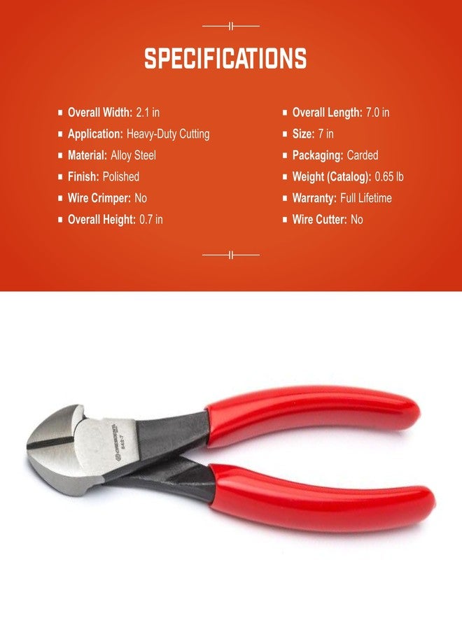 كريسنت كماشة Crescent 5427CVN عالية التحمل لقطع المفاصل الصلبة قطريًا مقاس 7 بوصات، بمقبض مبطن، - Image 5