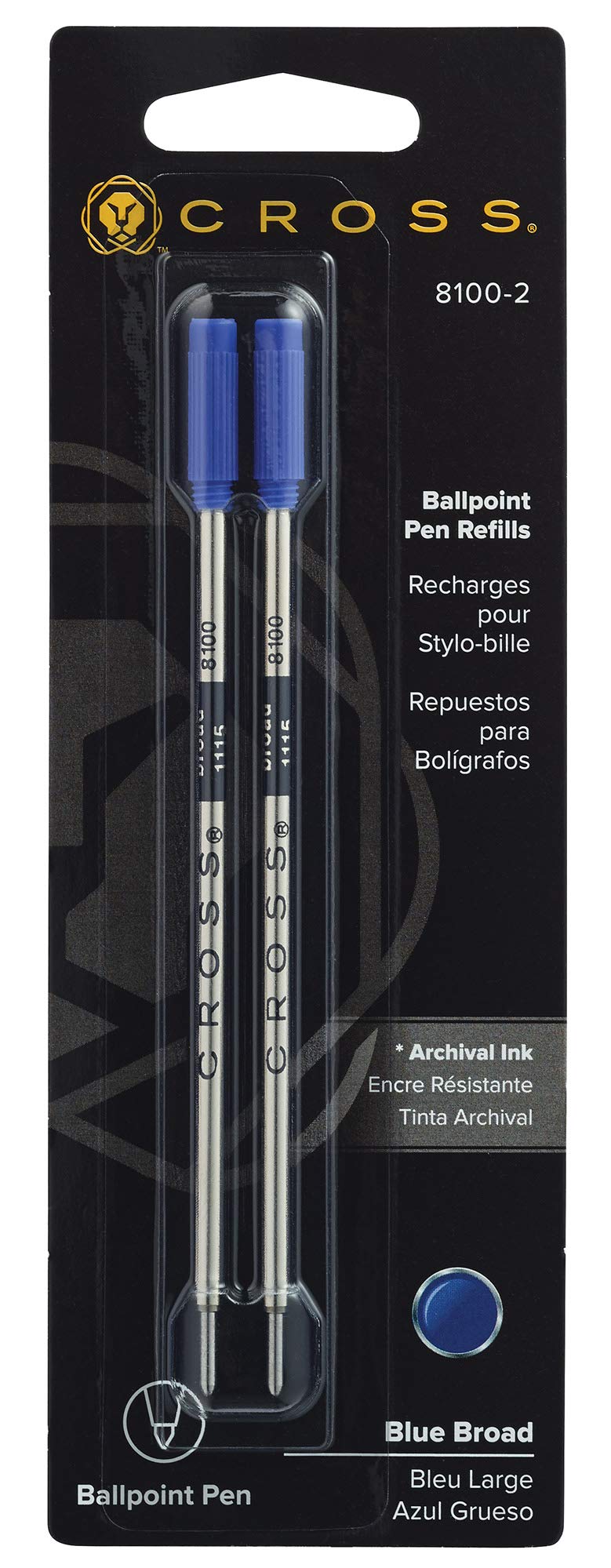Cross Ballpoint Pen Refill - Blue - Broad - Dual Pack - Image 1