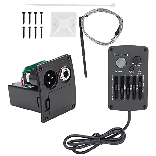 Dilwe Acoustic Guitar 5-Band EQ Equalizer with Pickup Tuner, for Acoustic Guitar, Ukulele, Bass and Other Musical Instruments - Image 2