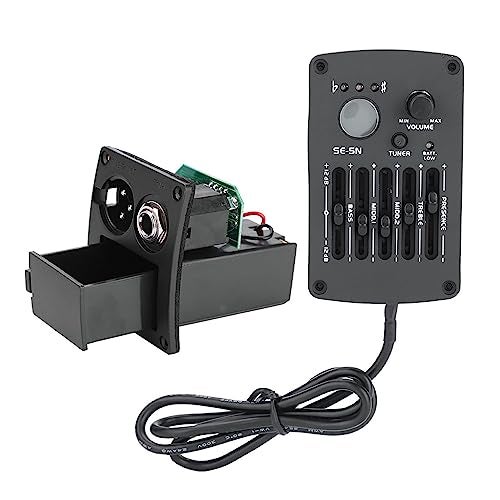 Dilwe Acoustic Guitar 5-Band EQ Equalizer with Pickup Tuner, for Acoustic Guitar, Ukulele, Bass and Other Musical Instruments - Image 1