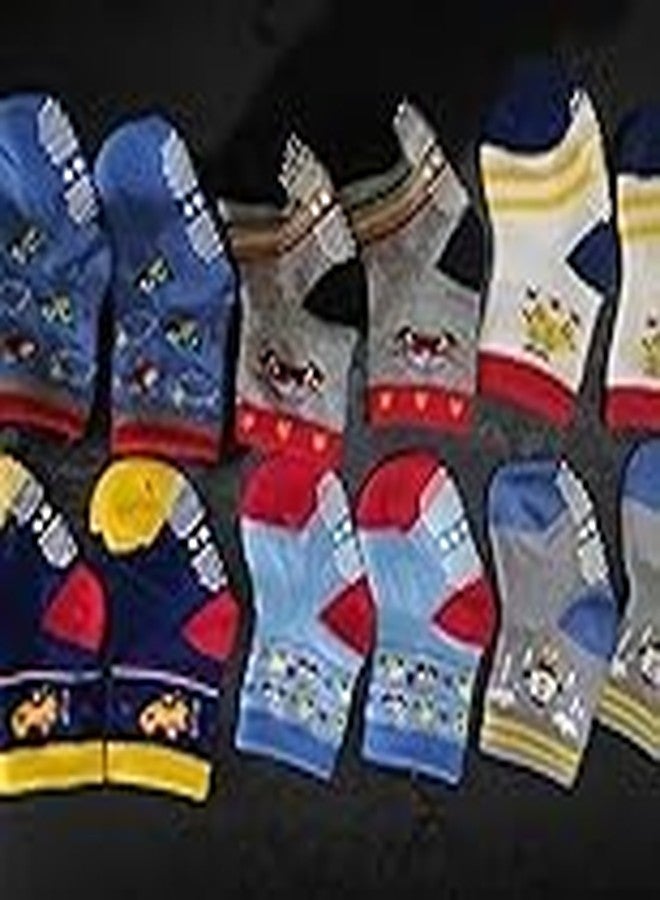 ASJAR Ramita Cotton Toddler Baby Boy Girl Non Slip Skid Ankle Socks Grips Crew Socks For 6-7 Years Infants Baby Children (Pack of 3, Multicolor) - Image 5