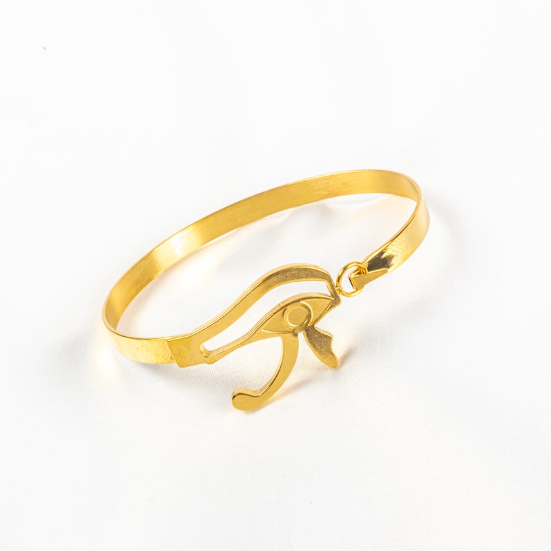 أسورة أستانليس ستيل ذهبي فرعوني عين حورس - Image 1