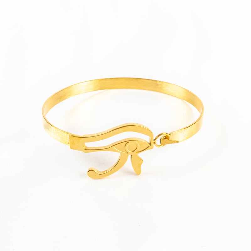 أسورة أستانليس ستيل ذهبي فرعوني عين حورس - Image 2