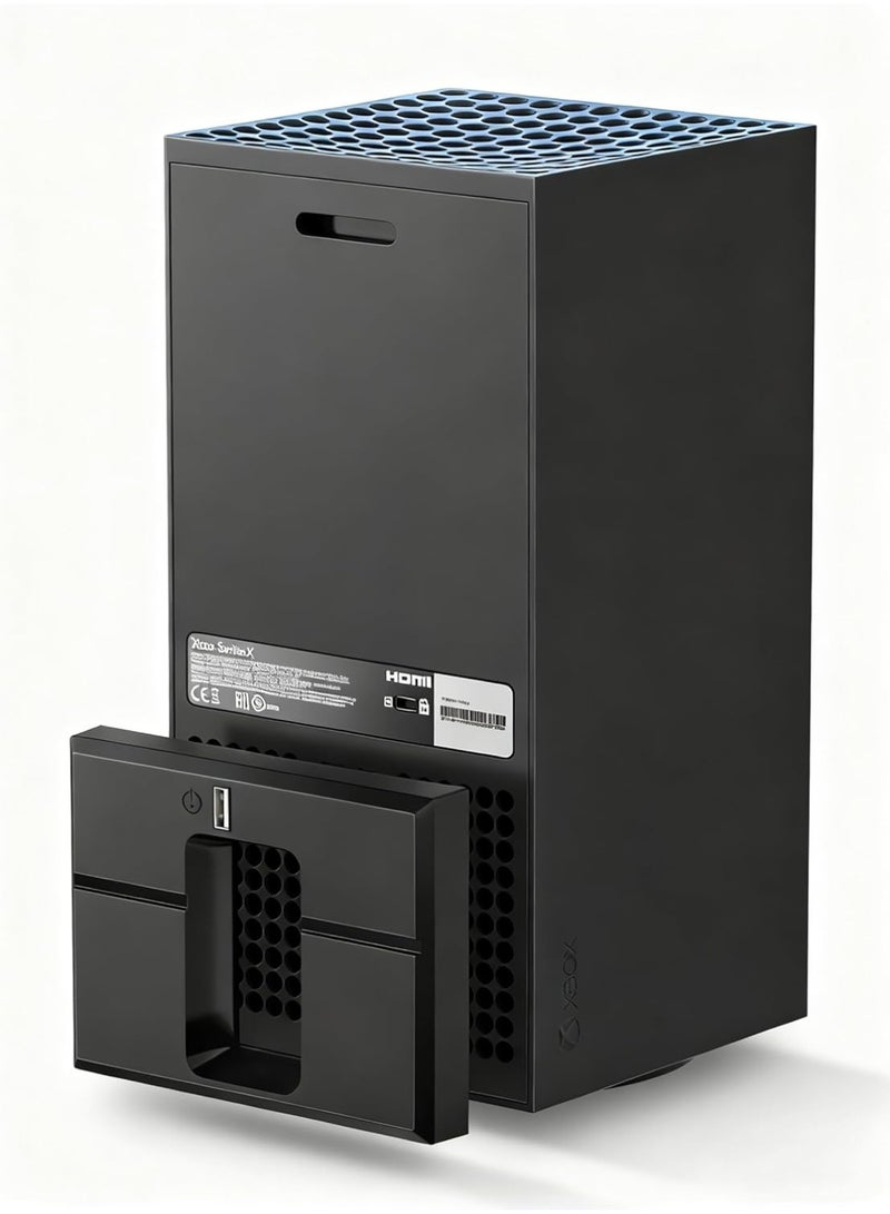 Bukela Vertical Cooling Fan Stand for Xbox Series X Console with Dual Fans, RGB LED Light, and USB Port - Image 1