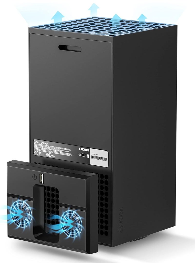 Bukela Vertical Cooling Fan Stand for Xbox Series X Console with Dual Fans, RGB LED Light, and USB Port - Image 4