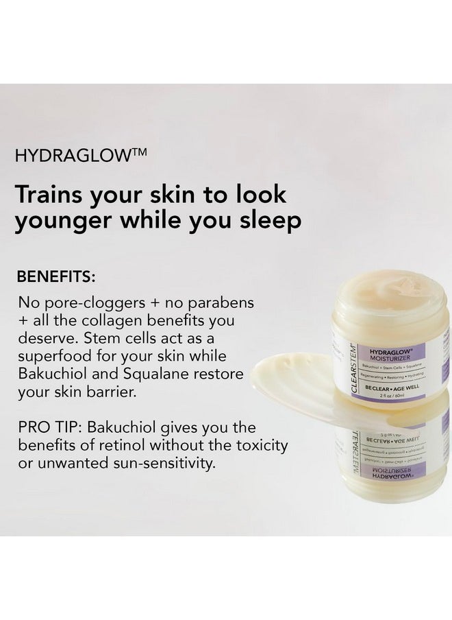 كلير ستيم مرطب الخلايا الجذعية Hydraglow - Bakuchiol + Squalene - مرطب للوجه لبشرة شبابية - جميع أنواع البشرة - منتجات العناية بالبشرة - نباتي، خالٍ من الجلوتين، خالٍ من القسوة - 2 أونصة سائلة / 60 مل  - Image 2