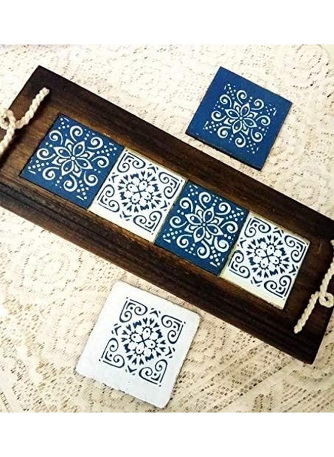 CrafTreat CrafTreat Moroccan Tile Stencils for Craft and Art - Moroccan Tiles - 6X6 Inches - Reusable DIY Stencils for Home Decoration - Moroccan Stencils for Wall Reusable Small - Moroccan Art Stencils  - Image 2