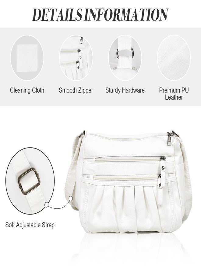WITERY Crossbody Bag for Women - Soft PU Leather Multi-Pocket Shoulder Handbags Pocketbooks, Ladies Ruched Medium Crossbody Bag Hobo Tote for Shopping or Travel - Image 5