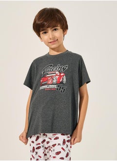Styli Graphic Print T-Shirt and Pyjama Set  - Image 2