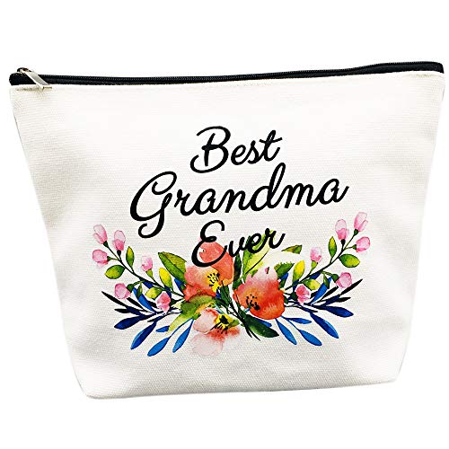 Charmoly Grandma Makeup Bag - Best Grandma Ever - Mother's Day and Birthday Gift for Grandmother, Nana, Mom from Granddaughter - Image 1