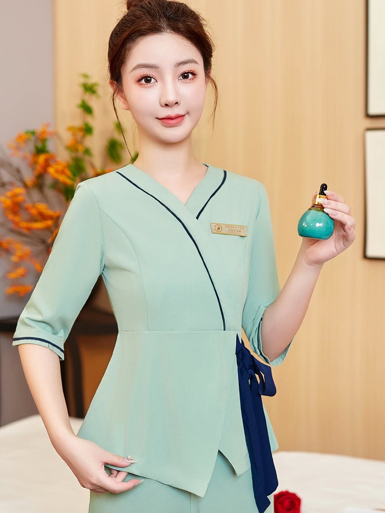 Senior Beautician Work Clothes Female Autumn Beauty Salon Skin Management Health Care Foot Bath Technician Pedicure Temperament Suit - Image 3