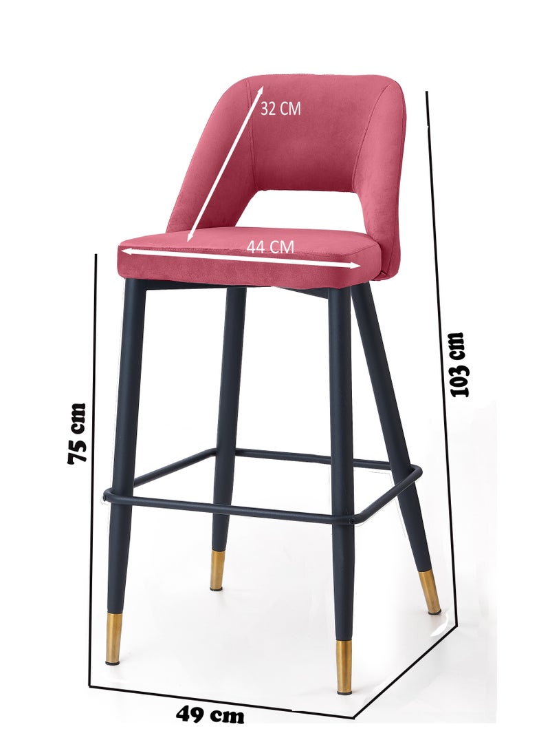 Ripple FURNITURE Bar Stool Kitchen Chair Round 3D High Bar Chair Modern Design With Chrome Base  - Image 2