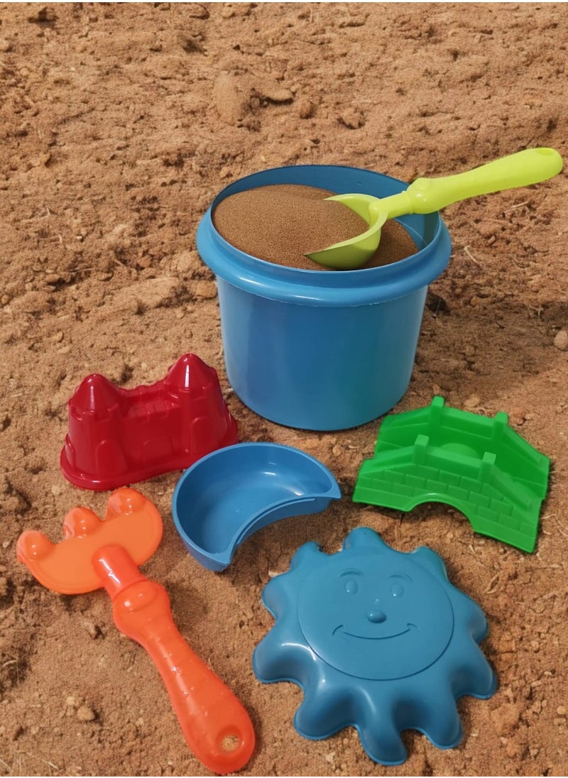 HASSM - Kids Beach Sand Toys, Sand Toys with Sand Bucket, Beach Tool Set, Sand Castle Building Kit - Toddler Outdoor Travel Toys for Boys and Girls - Image 1