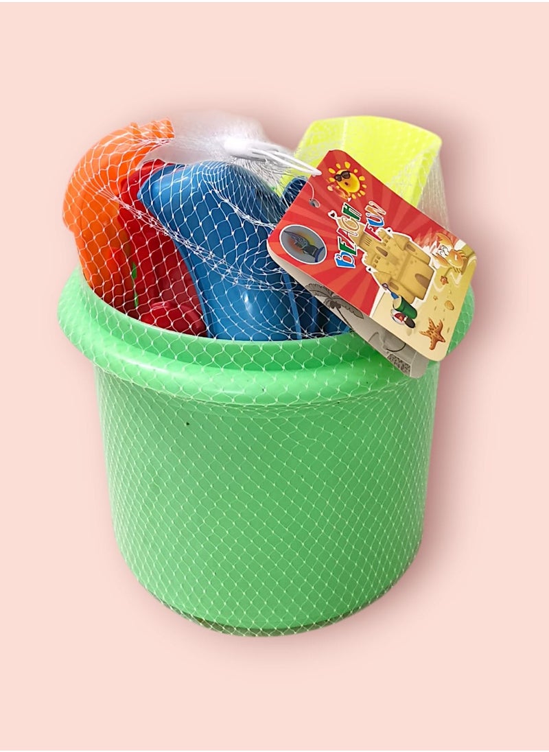 HASSM - Kids Beach Sand Toys, Sand Toys with Sand Bucket, Beach Tool Set, Sand Castle Building Kit - Toddler Outdoor Travel Toys for Boys and Girls - Image 1
