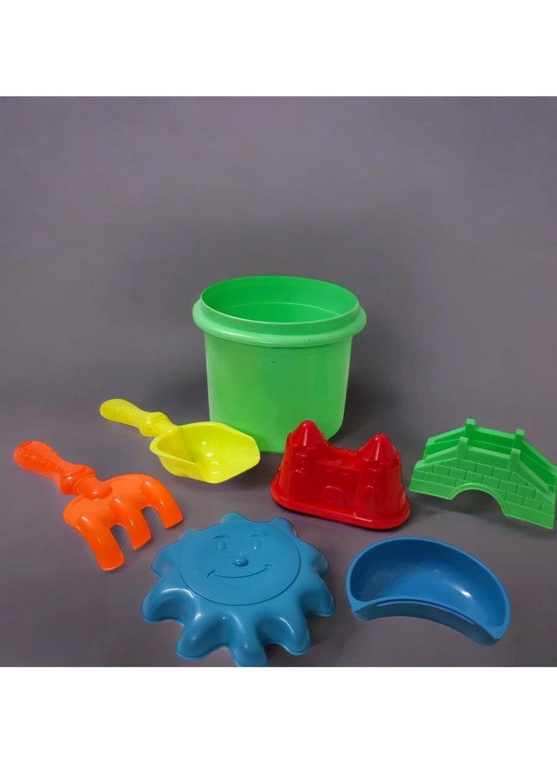 HASSM - Kids Beach Sand Toys, Sand Toys with Sand Bucket, Beach Tool Set, Sand Castle Building Kit - Toddler Outdoor Travel Toys for Boys and Girls - Image 1