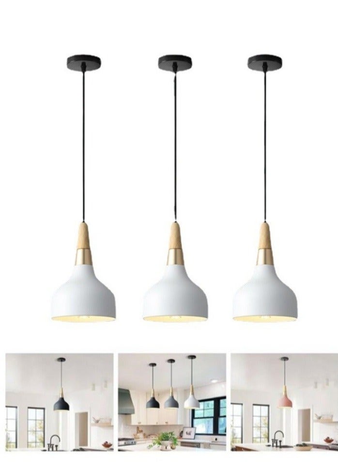 عربست مصابيح سقف معلقة، 3 قطع من مصابيح ديكور الثريا، مصابيح سقف معلقة مع أضواء ثلاثية الألوان، إضاءة داخلية، مصابيح معلقة مع سلك قابل للتعديل لغرفة المعيشة وغرفة النوم والمطبخ والمطعم والممر - Image 1