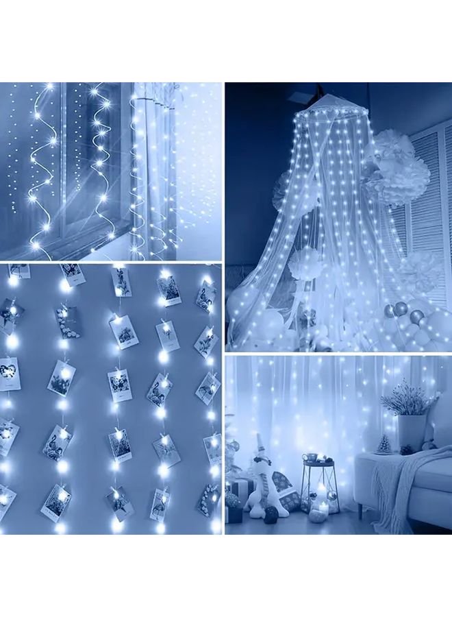 Warm White LED Curtain Lights 2Pcs Remote 8 Modes Indoor Decor - Image 5