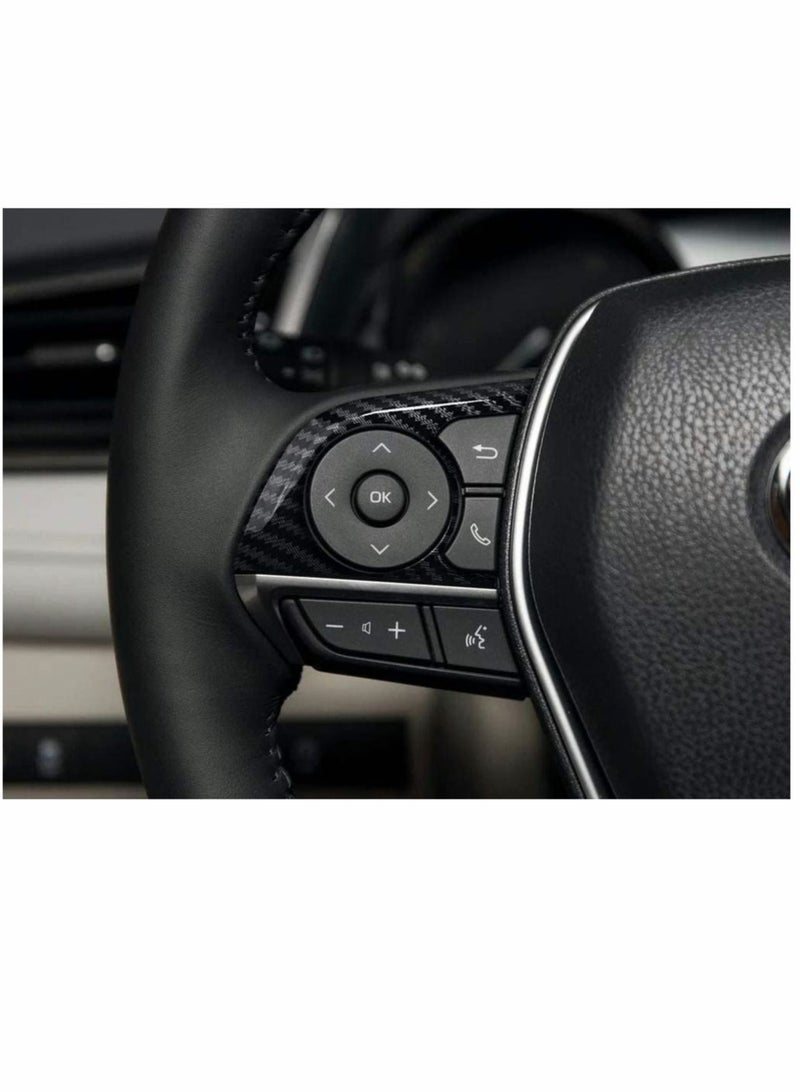 غطاء عجلة القيادة الرياضي المصنوع من ألياف الكربون لسيارة تويوتا كامري 2018 2022 أفالون إكسسوارات 3 قطع - Image 5