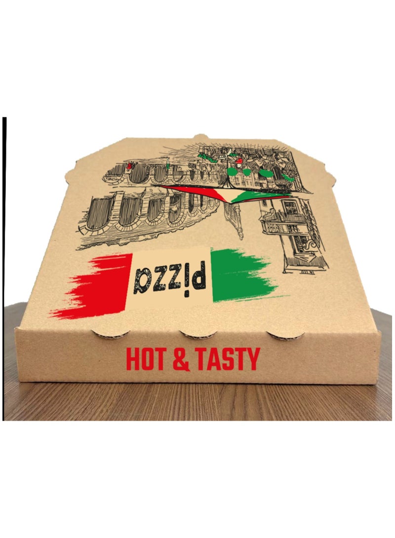 بدار 50 علبة كرتون بيتزا مقوي فاخر حجم متوسط (27.5*27.5*5) - Image 2