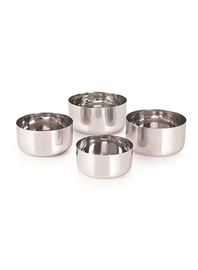 neelam Stainless Steel 5, 22 Gauge Sadi 150 ml Vati, Set of 4, Dinner Bowl Katori Serving Vati, Durable Quality, Elegant, Perfect for Serving Snacks, Desserts, and Condiments,Sliver - Image 1