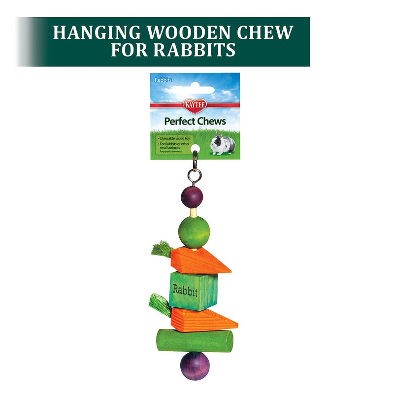 Kaytee Perfect Chews Hanging Wood Chew Toy for Pet Rabbits and Other Small Animals - Image 2