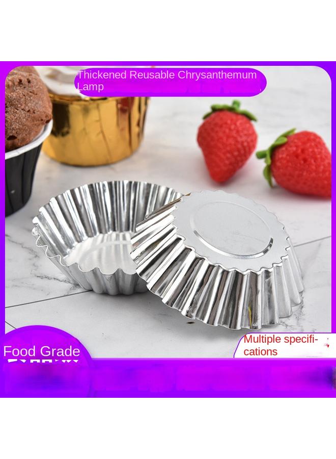 Bluejw Thickened Reusable Aluminum Mold Rice Cake Bowls Cake Bowl Chrysanthemum Zhan Horseshoe Cake Egg Tart Pudding Cake Mold - Image 3