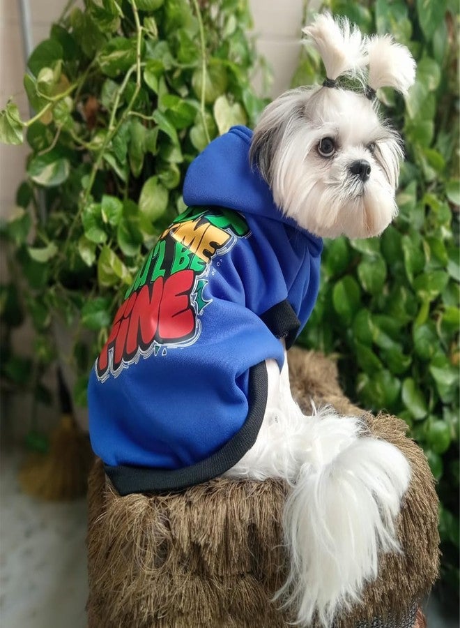 Lulala Dog Hoodie Sweatshirt | Soft Cotton Winter Dog Clothes with Cartoon Print | Warm Hooded Pet Wear for Small, Medium & Large Dogs (Blue) - Image 4