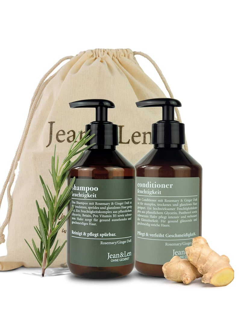 Jean & Len - Jean & Len Rosemary & Ginger Moisturizing Hair Care Set - Shampoo and Conditioner for Dry, Dull Hair, Spicy-Fresh Fragrance, Paraben & Silicone-Free, 2x 10.14 Fl. Oz. - Image 1