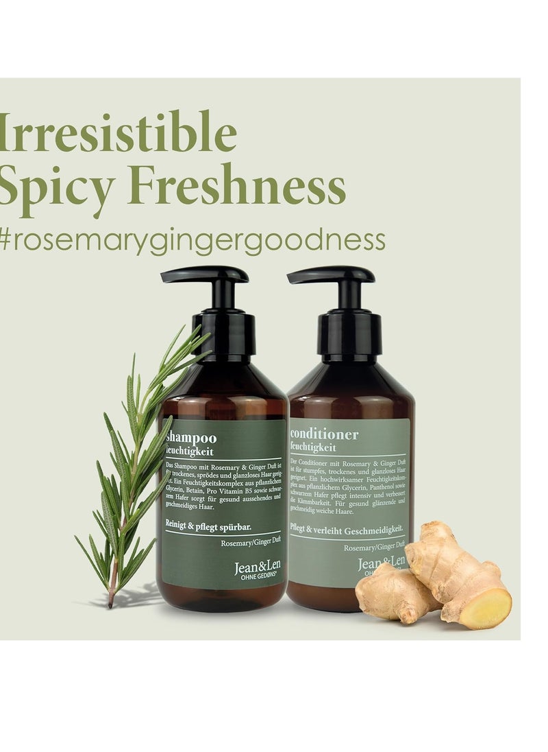 Jean & Len - Jean & Len Rosemary & Ginger Moisturizing Hair Care Set - Shampoo and Conditioner for Dry, Dull Hair, Spicy-Fresh Fragrance, Paraben & Silicone-Free, 2x 10.14 Fl. Oz. - Image 1