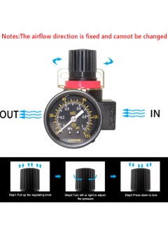 Excefore BR2000 Air Compressor Regulator Combo 1/4" NPT with Manual Drain, Gauge, and Mounting Bracket, Precise Air Pressure Control for Efficient Operation  - Image 2