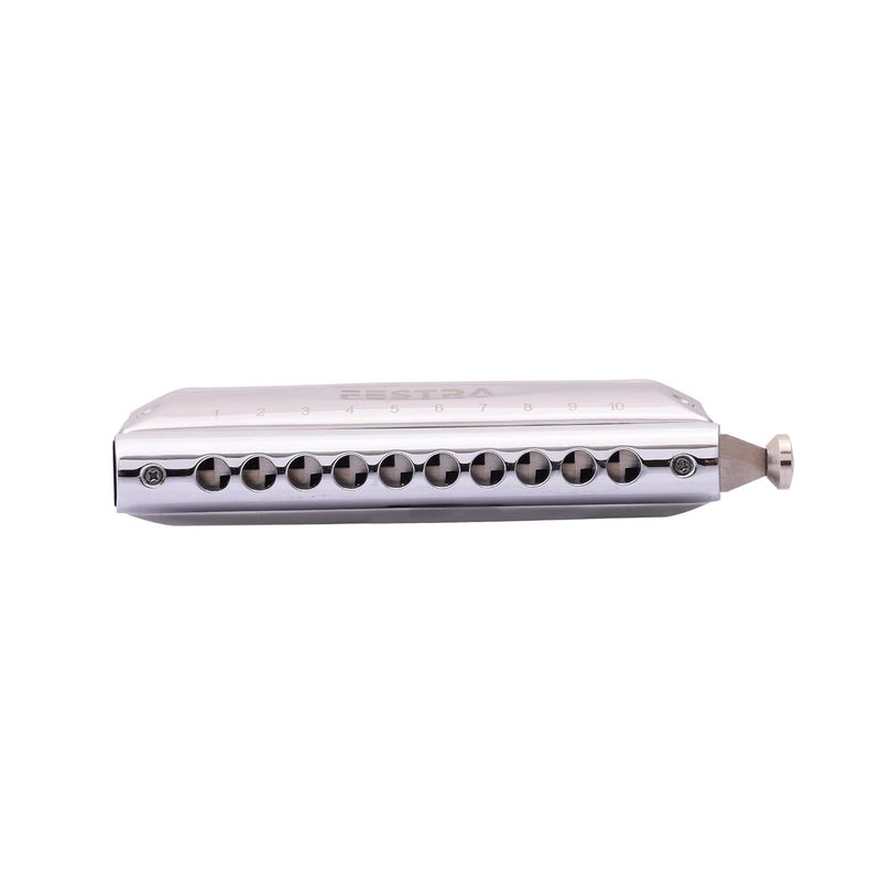 FESTRA R-1009 Advanced Chromatic Harmonica - 10 Holes 40 Tones with Scale Changer, Perfect for Adults, Professionals, and Students (Silver) - Image 5