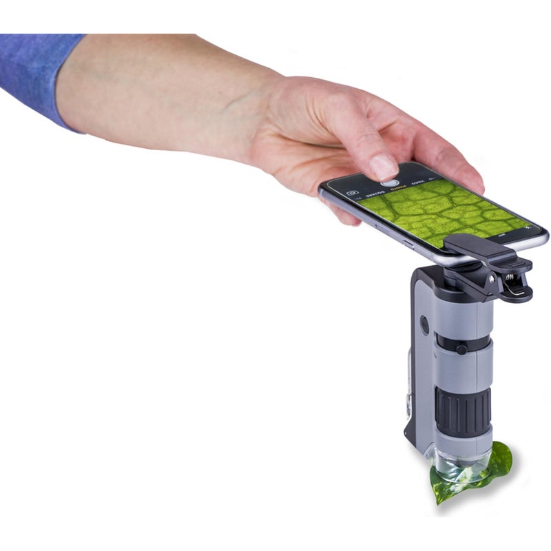 Carson Carson MicroFlip 100x-250x, LED UV Pocket Microscope with Smartphone Clip, STEM Education (MP-250)  - Image 4