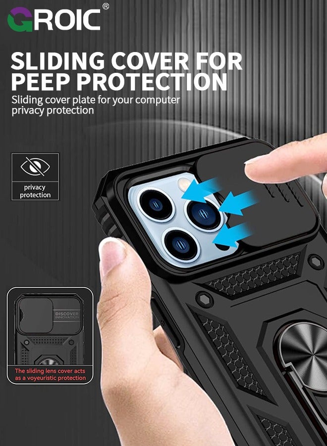 GROIC Magnetic Case for iPhone 15 Pro, Compatible with MagSafe, Full-Body Heavy Duty Phone Case Protective Cover - Black - Image 5