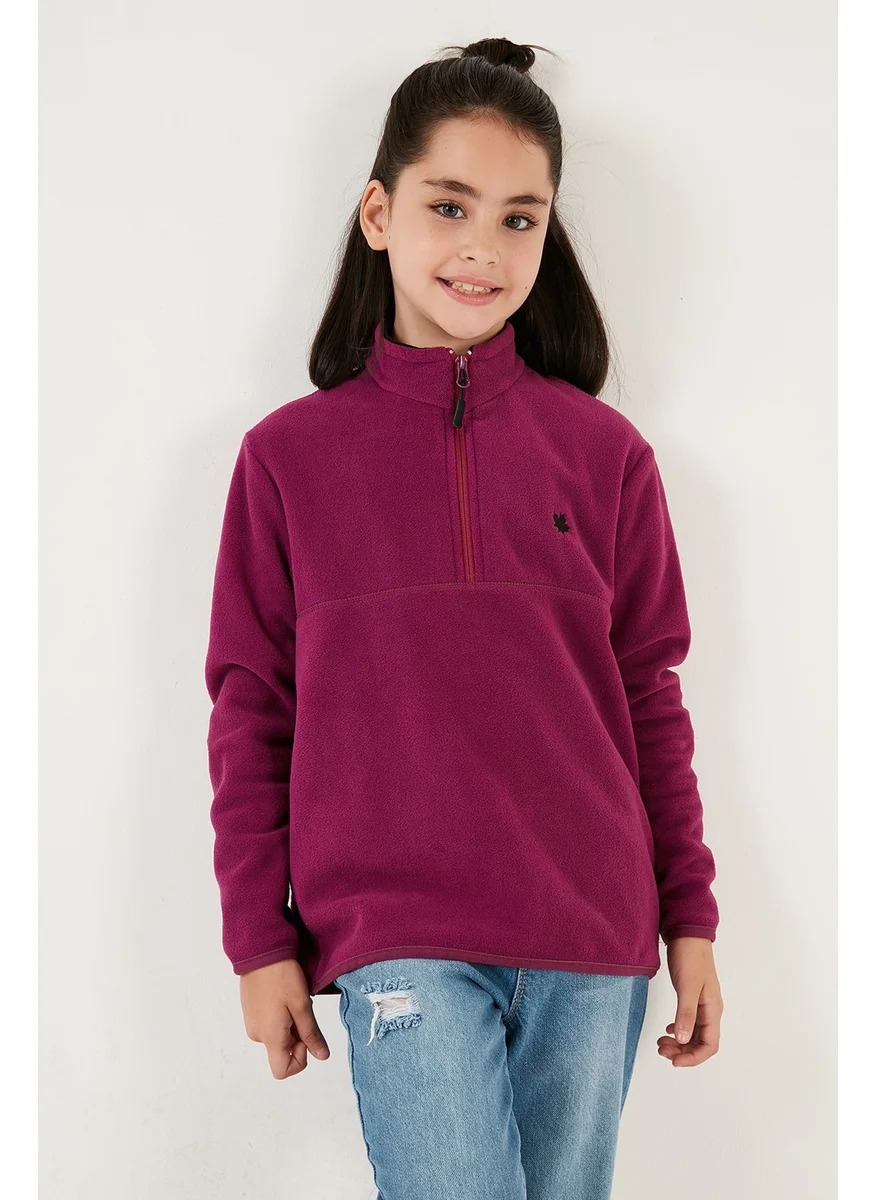 Lela Soft Textured Zippered Stand Collar Winter Fleece Unisex Children's Fleece 5905002