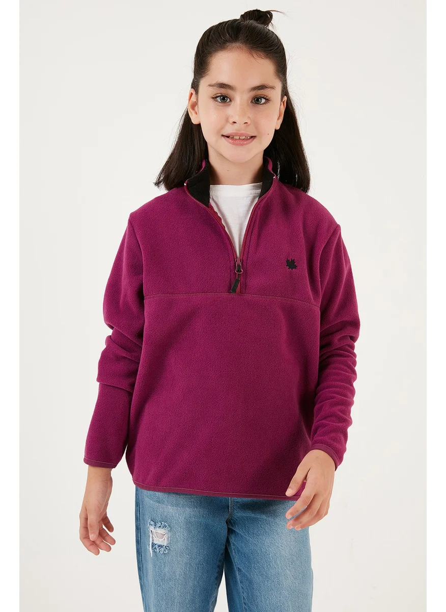 Lela Soft Textured Zippered Stand Collar Winter Fleece Unisex Children's Fleece 5905002
