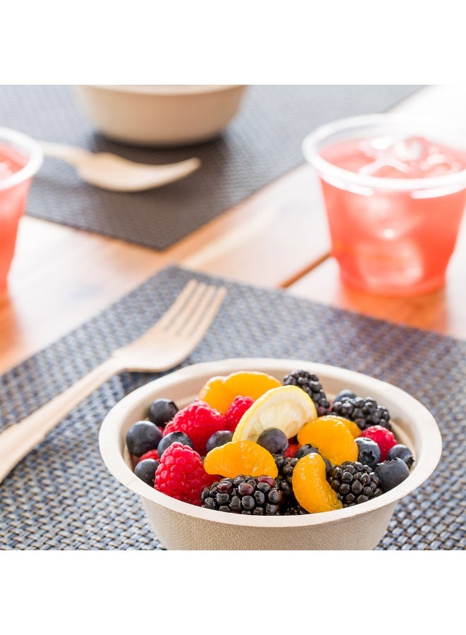 Restaurantware Pulp Tek 12 Ounce Bagasse Bowls, 100 Grease Impervious Salad Bowls - Lids Sold Separately, Microwavable, Bagasse Bowls, Reinforced Rim, Freezable, Unbleached, For Salads Or More - Image 3