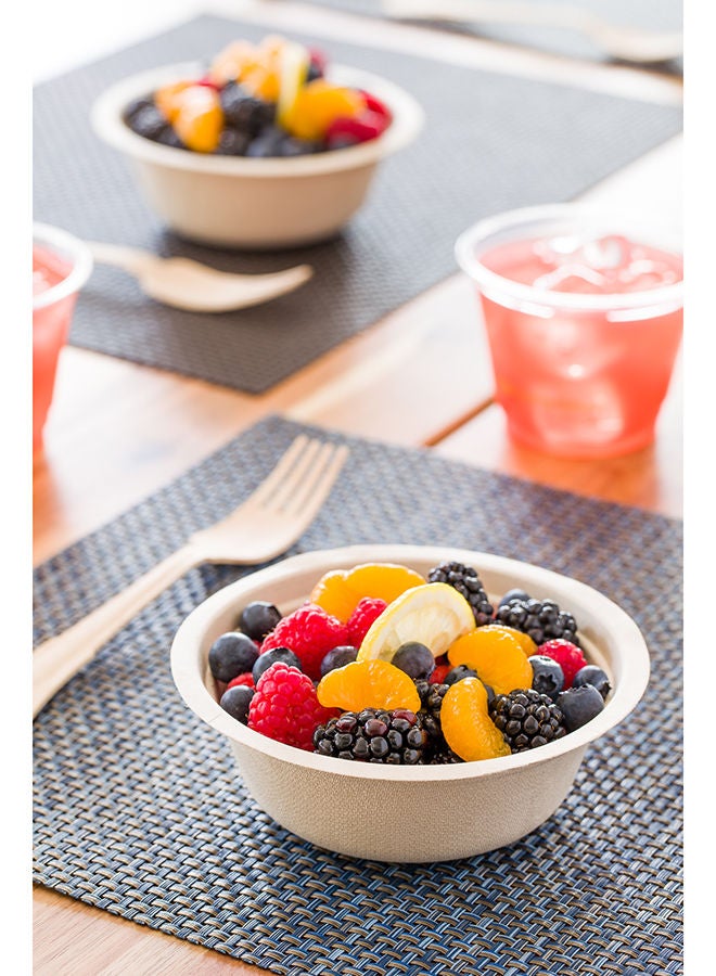 Restaurantware Pulp Tek 12 Ounce Bagasse Bowls, 100 Grease Impervious Salad Bowls - Lids Sold Separately, Microwavable, Bagasse Bowls, Reinforced Rim, Freezable, Unbleached, For Salads Or More - Image 5