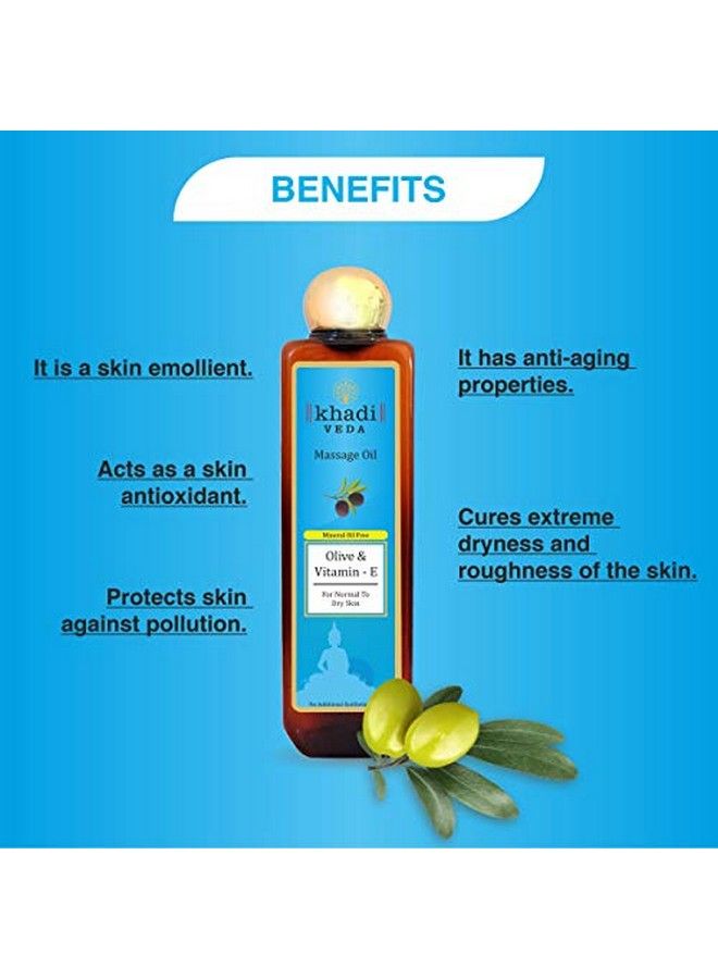 khadi veda Olive & Vitamin E Massage Oil | 200 Ml | Pack Of 2 | It Has Antiaging Properties | It Has Antiaging Properties | Protects Skin Against Pollution | Acts As A Skin Antioxidant. - Image 4