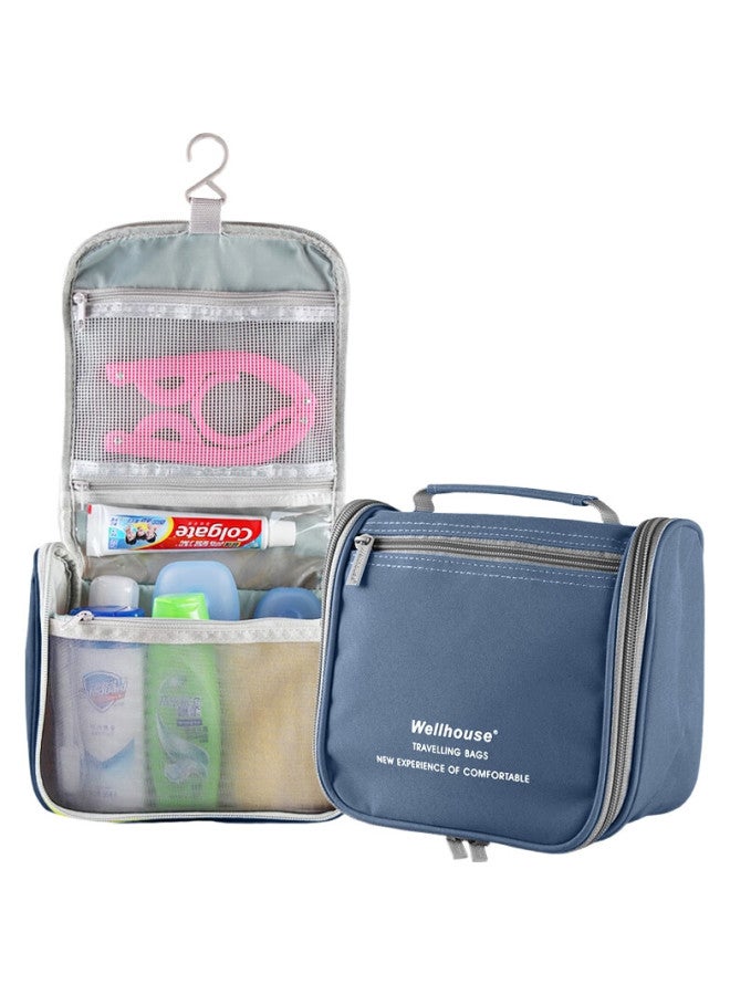 Wellhouse Toiletry Bag, Travel Makeup Organizer For Men And Women, Portable Cosmetic Bag For Business Trips, Deep Blue - Image 2